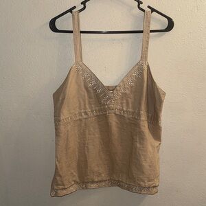 Old Navy Tan Camisole with Embroidery